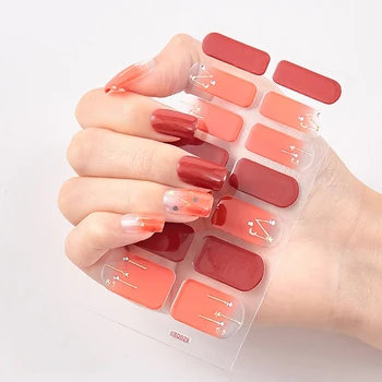 

New Japanese/Korea Style Nail Stickers Nail Wraps Stripe Full Cover Self-Adhesive Flower Waterproof Nail Polish Stripe Nail Art