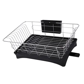 

1 pc Drying Rack Stainless Steel Kitchen Durable Single-layer Holder Bowl Organizer for Home
