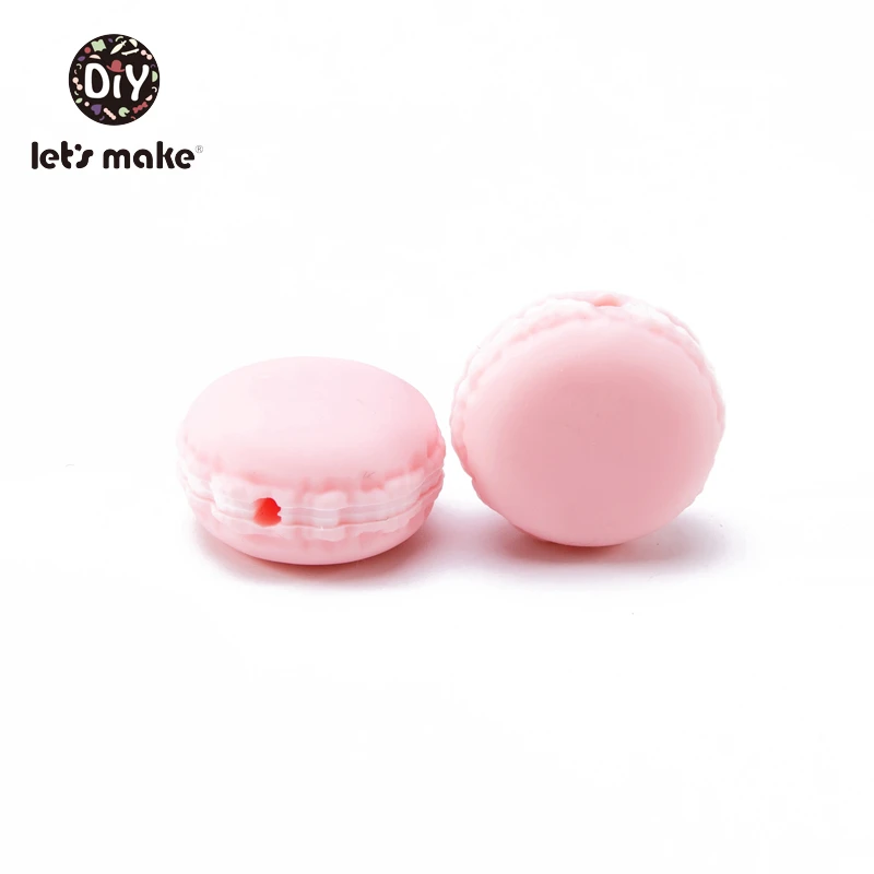Let's Make силиконовые бусины для печенья, 3 шт., яркие цвета, BPA бесплатно, игрушки для прорезывания зубов, сделай сам, держатель для соски, безопасные Силиконовые Прорезыватели Для Кормления - Цвет: Pink