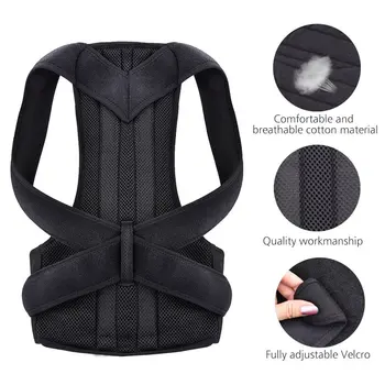 

Adjustable Black Back Posture Corrector Corset Back Brace Waist Lumbar Support Back Belt Unisex Straight Corrector XS-5XL