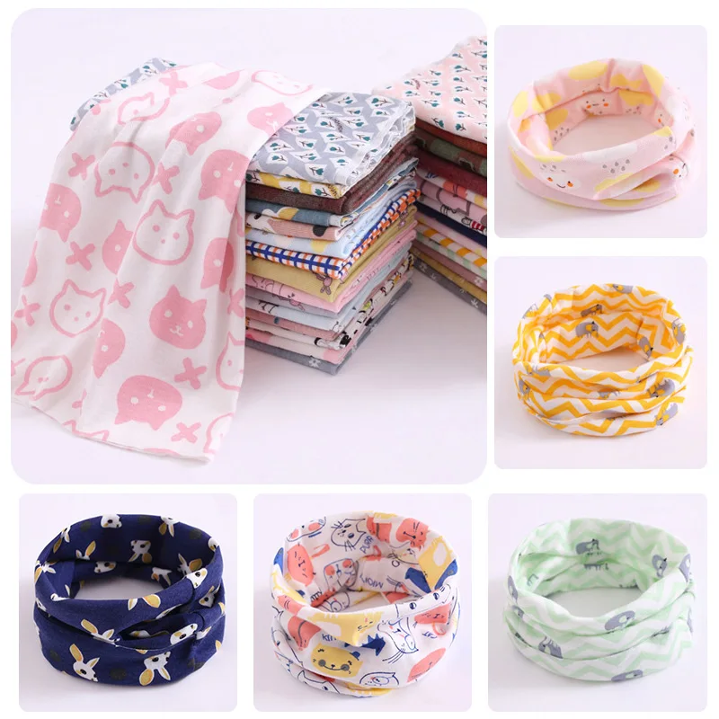 Newly Children Warm Cotton Scarf Shawl Winter Cartoon Print Pattern Comfortable Neckerchief FIF66