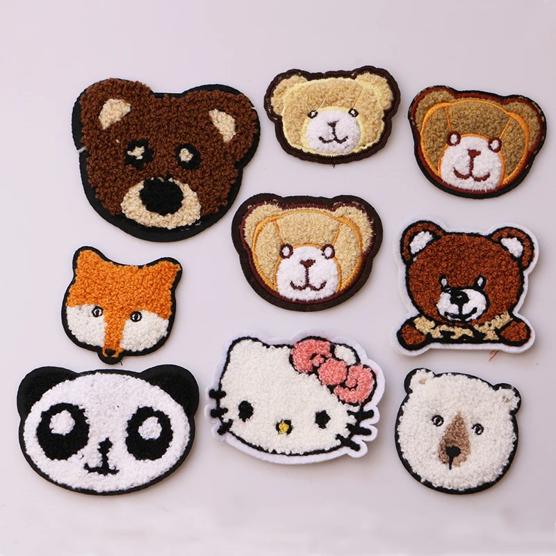 

Cartoon Decorative Patch Bear,cat,panda,fox icon Embroidered Applique Patches For DIY Iron on Badges Stickers on the clothes