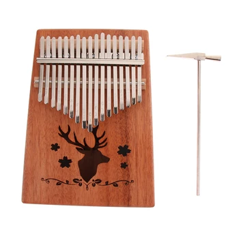 

Wooden 17 Keys Kalimba, Thumb Piano with Storage Bag and Tuning Hammer