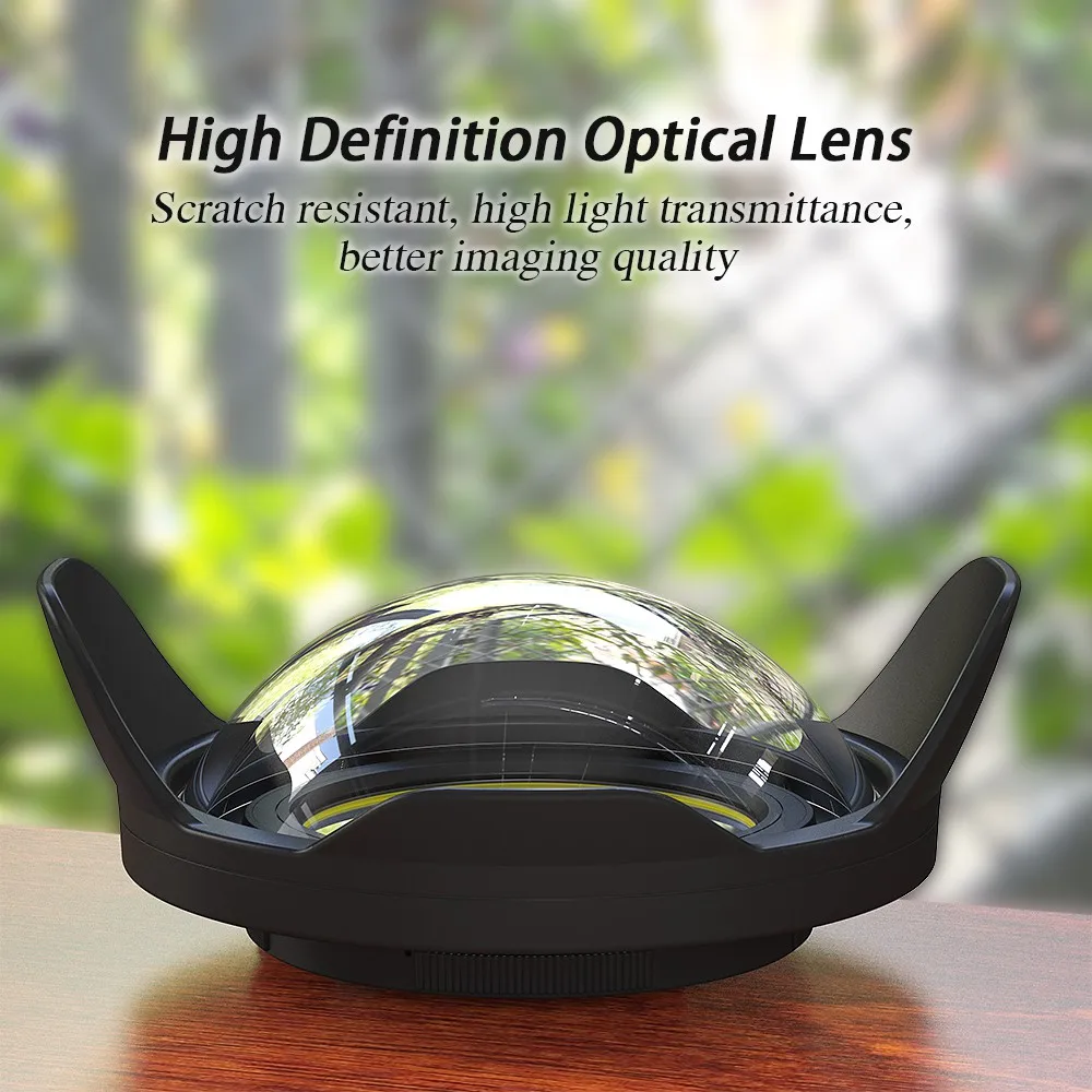 67mm Waterproof Wide Angle Dome Port Fisheye Lens