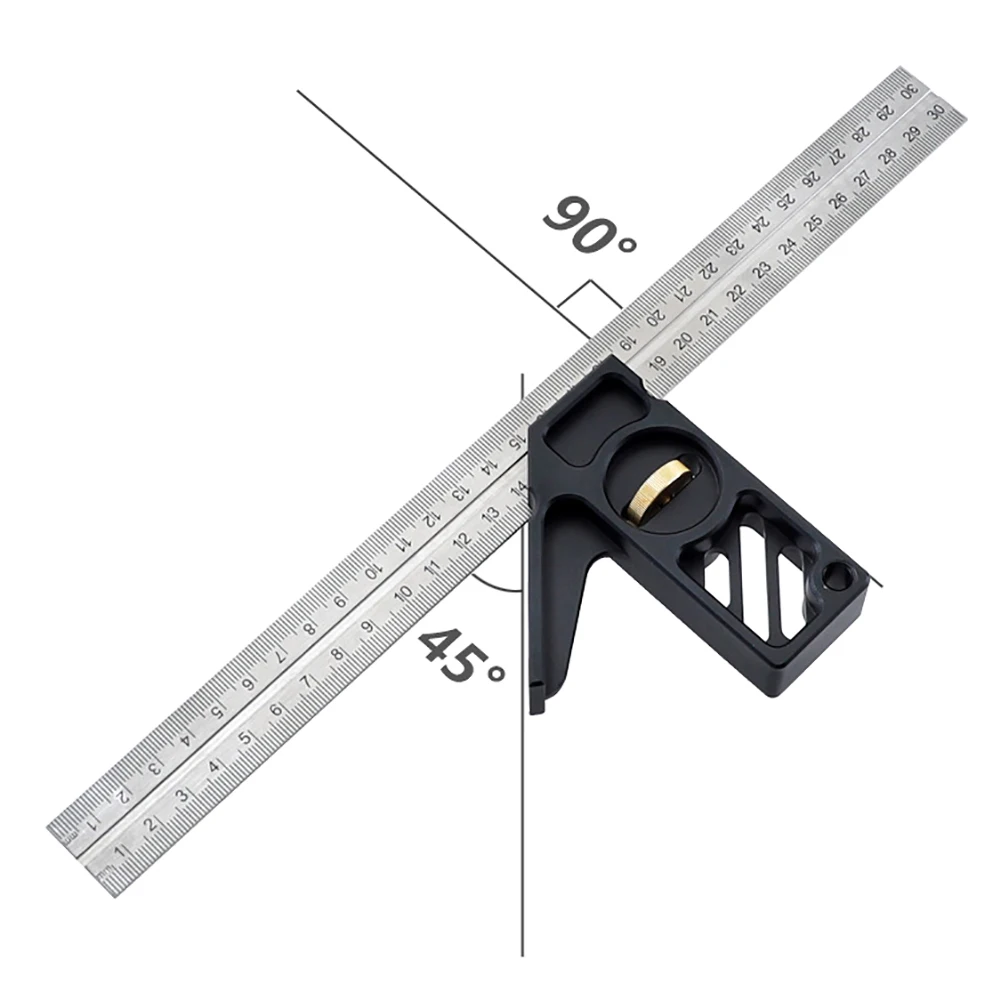 

300mm Right Angle Ruler Woodworking Combination 90 Degree Right-Angle Scribe Measuring Tool For Diy Craft Stainless Steel Tool