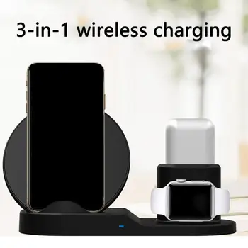 

Fast 3 in 1 Wireless Charger for iPhone 3in1 Wireless Charging Dock Station Qi 10W for iPhone X XS Max XR 8 AirPods