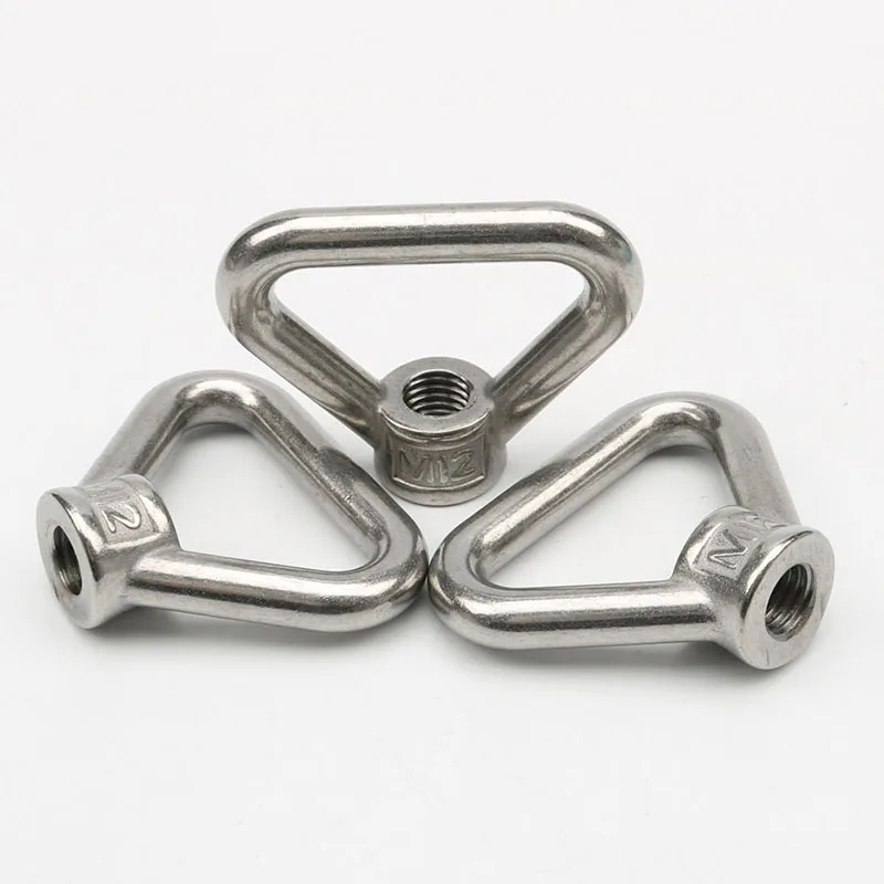

5 Pcs M12 Ring Shape Eyed Threaded Nuts Marine 304 Stainless Steel Lifting Eye Nut Rings Bolts Triangle Silver European style