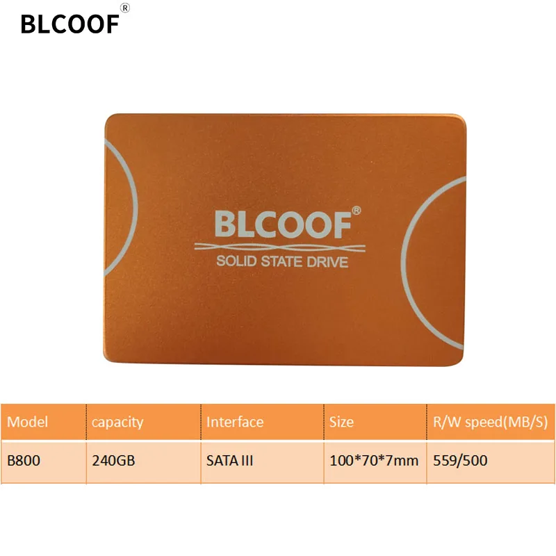  BLCOOF HDD SATAIII 25 pulgadas SSD 240GB disco duro interno de estado sólido SSD 559/500 MB/S unida