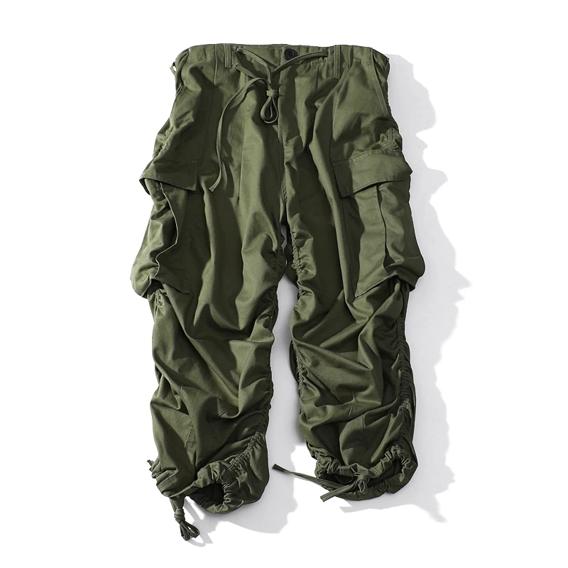 Wide Leg Pants Men Army Green Loose Hip Hop Baggy Pants
