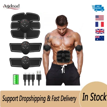 

Hot Unisex Abdominal Muscle Stimulator Intelligent Trainer EMS 6 Pack Abs Fitness Equipment Gear Muscles At Home USB Charged Gym