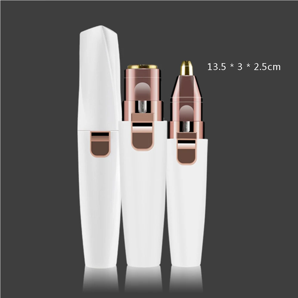 Removedor de Pêlos 2 em 1 Rosto Elétrico Sobrancelha Indolor Trimmer Navalha Depilador Facial Portátil Suprimentos 6 High Quality Beleza e saúde