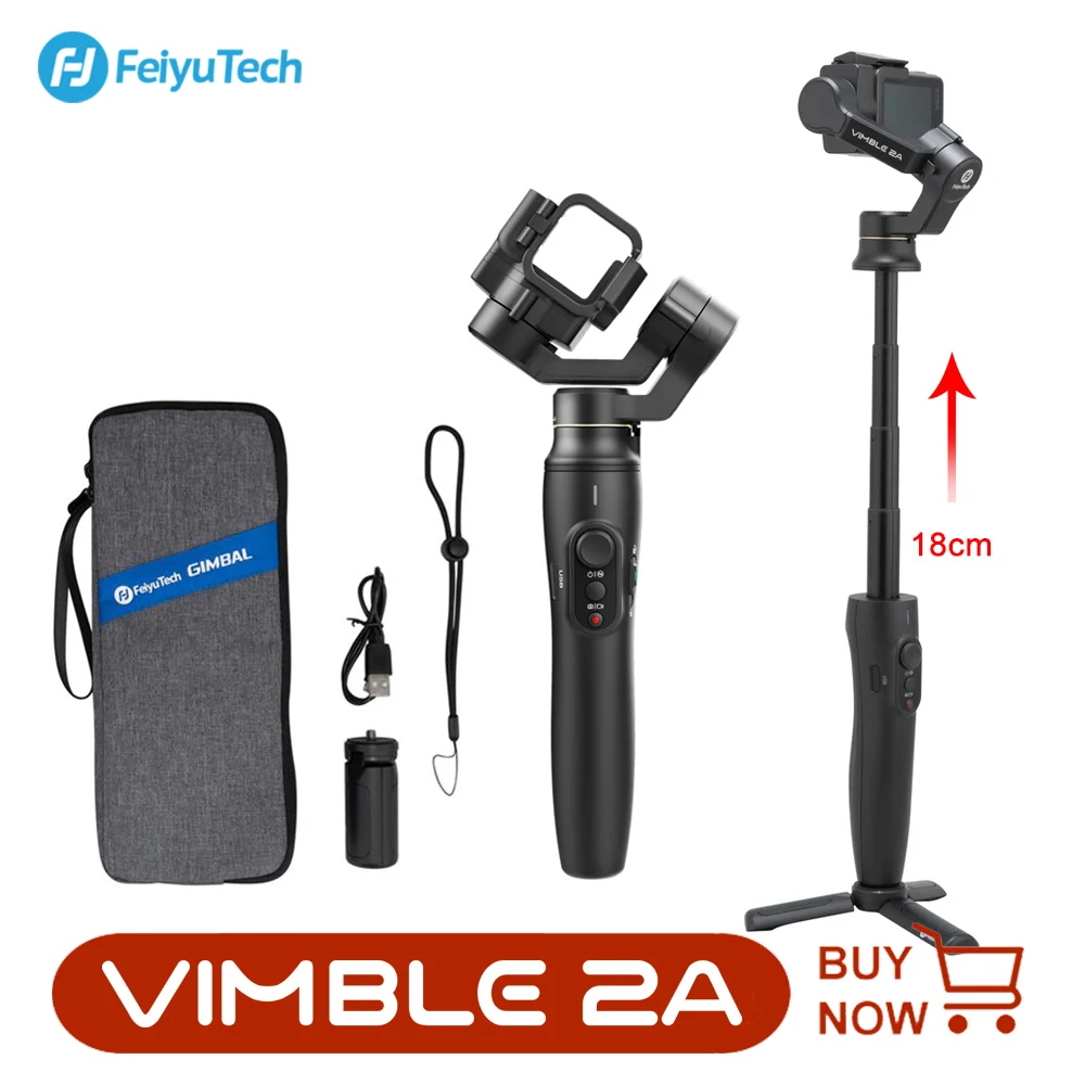 FeiyuTech Feiyu Vimble 2A Экшн-камера шарнирный стабилизатор для Gopro Hero 7 6 5 с удлинителем 18 мм