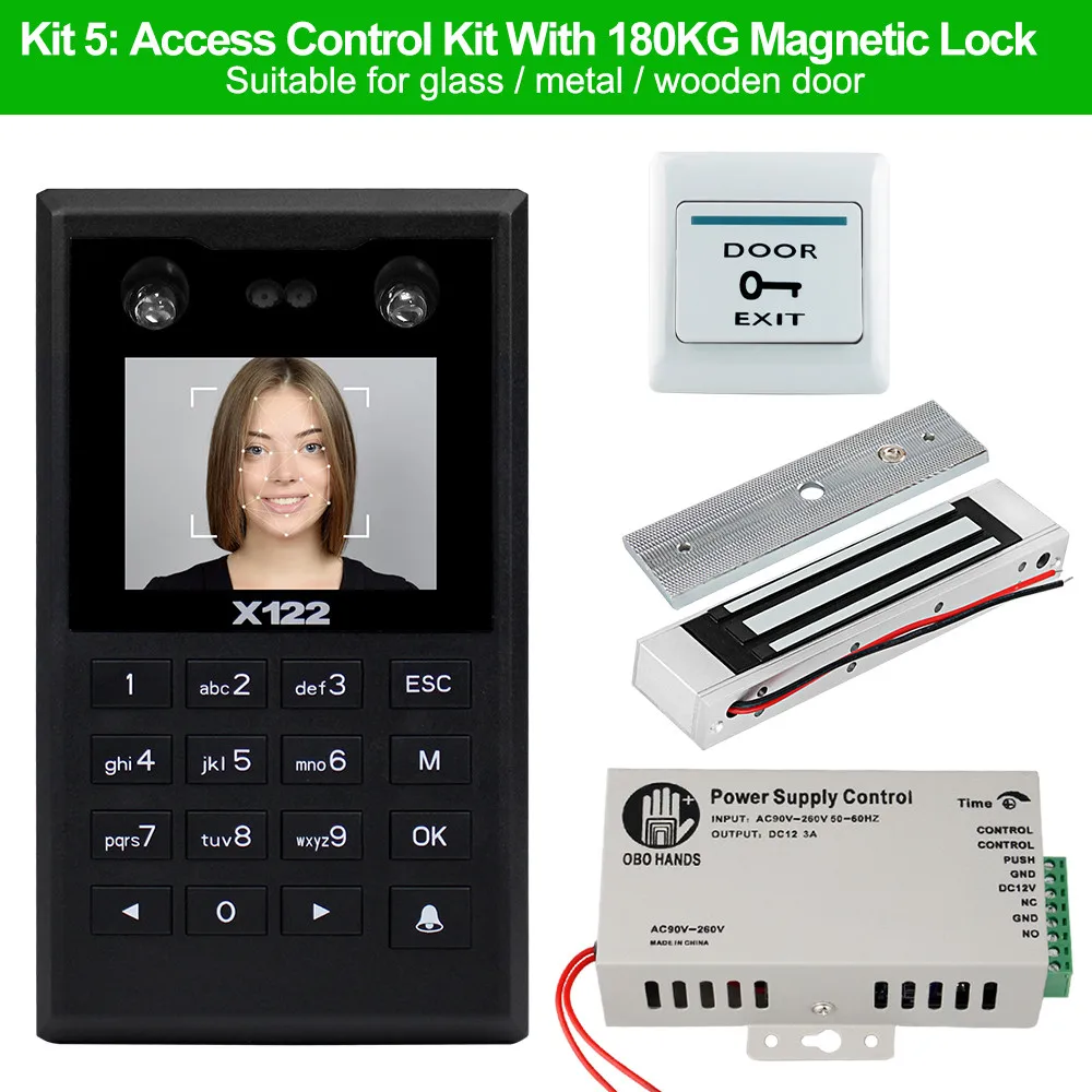 Kit 5 TCP/IP/USB система контроля доступа двери с программным обеспечением вены биометрическая лицевая распознавание клавиатуры+ электромагнитный ударный болт блокировки - Цвет: Kit 5