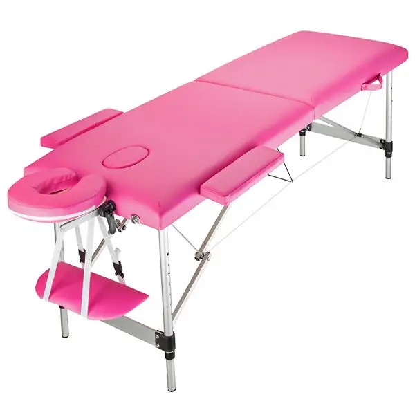 

72.83" 2 Sections Folding Portable Aluminum Foot Beauty Massage Table 60CM Wide Beauty Salon Bed Tattoo physiotherapy furniture