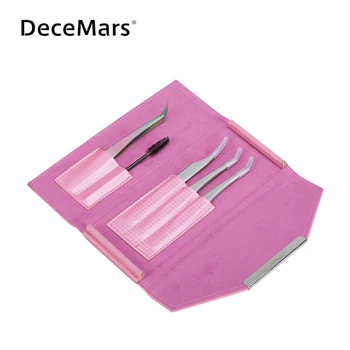 

DeceMars Eyelash Tweezers Tool Set Eyelash Extension Beauty Eyelashes Eyebrow Tools Kit Eye Makeup Accessories Case