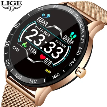 

LIGE 2019 New Smart Watch Men Heart Rate Monitor Fashion Ladies Smart watch Women Fitness Tracker Sport watch For Android IOS