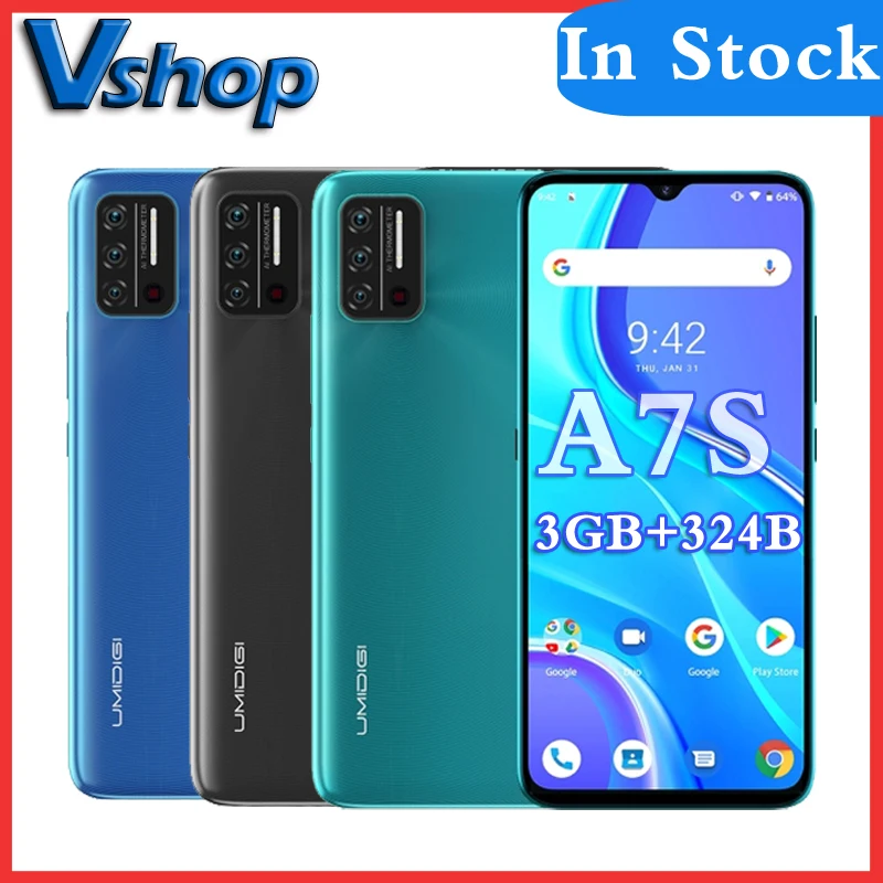 Umidigi-teléfono inteligente A7S, versión Global, pantalla completa de 6,53 pulgadas 20:9, 32GB RAM, 4150mAh, Triple Cámara, Sensor de temperatura infrarrojo tipo C