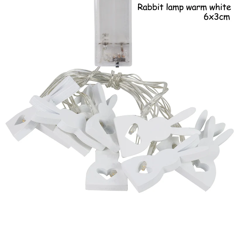 ribbit 10 LED Lights Пасхальное украшение 1 м/1,8 м 10 Светодиодный светильник-гирлянда в форме пасхального яйца кролика светильник на батарейках для пасхи вечерние подвесные украшения для дома - Цвет: ribbit 10 LED Lights