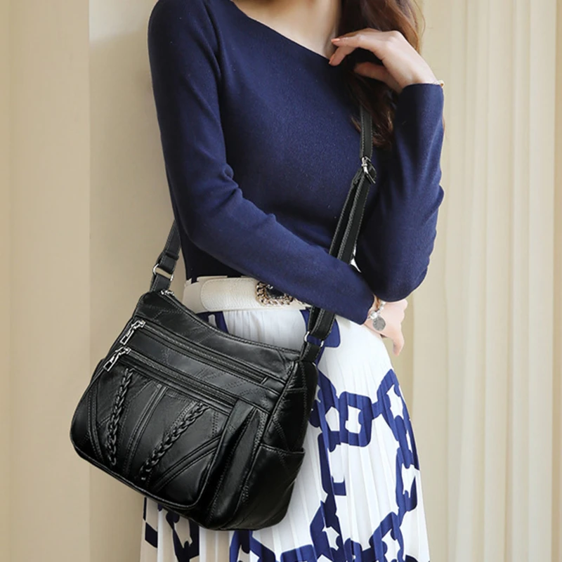 

PU Leather Women Shoulder Bag Fashion Large Capacity Messenger Bags For Women 2020 Solid Color Crossbody Bag Women's Bags