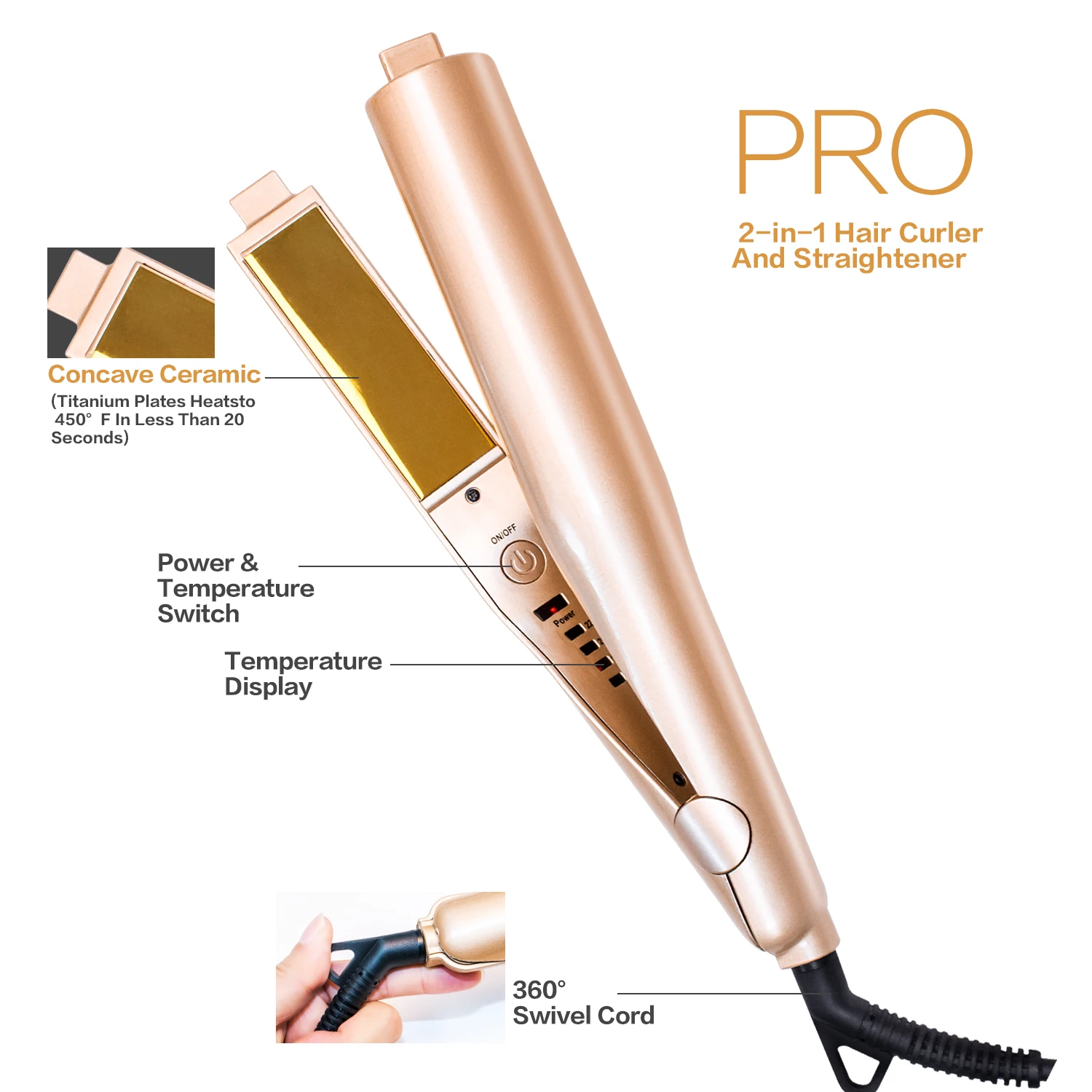 Hair Curling Brush Professional Ceramic Curler Flat Iron Hair Tools Hair Straightener