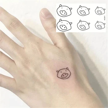 

Nu-TATY 25 set Ins style Waterproof lasting girl's heart sticker small picture cartoon cute pig Tattoo Sticker