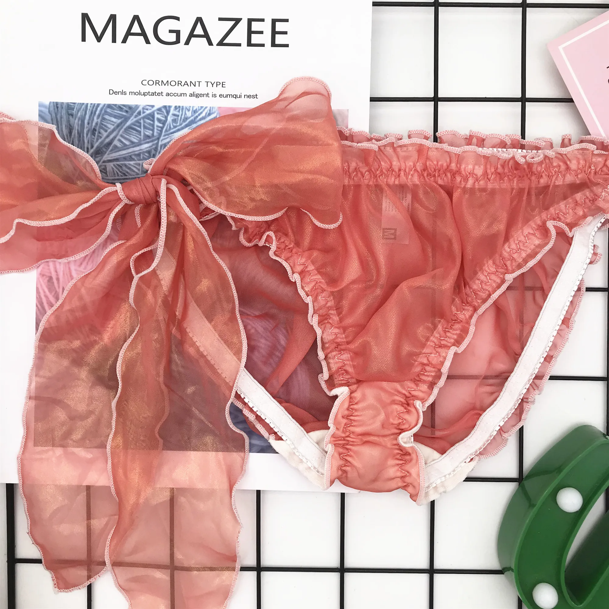 Сексуальные трусики для девочек с низкой талией, модное удобное прозрачное съемное шелковое женское нижнее белье с бантом