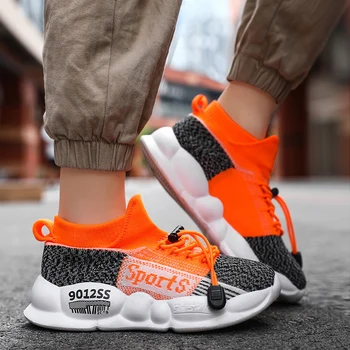 

2020 Knitted Platform Elastic Band boys girls children Socks shoes Breathable Non-slip Wear-resistant kids sports Casual shoes