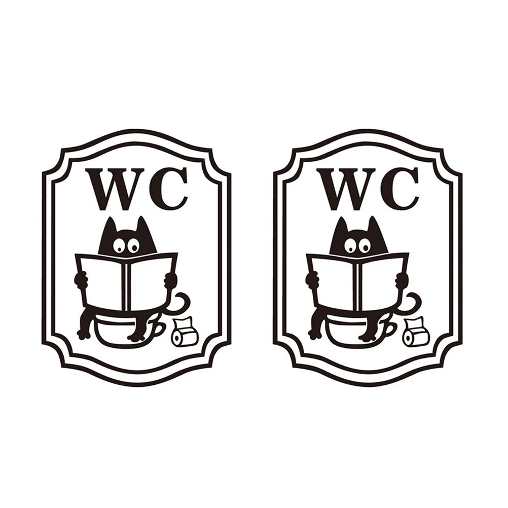 2 шт. WC настенные наклейки для уборной съемные окон Ванная комната Туалет знак