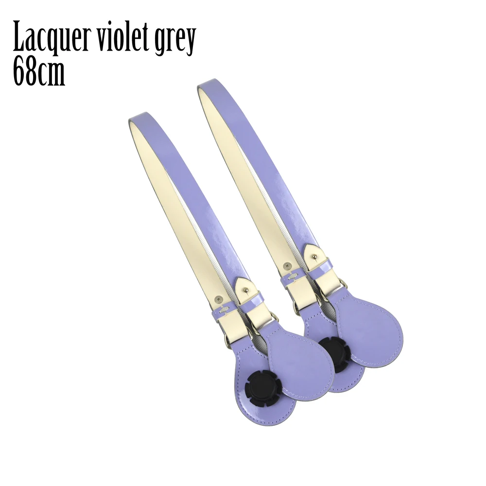 Lac violet grey 68cm Tanqu короткий длинный лаковый плоский ПУ Сменный ремень Drop End комбинация для Obag Pocket Moon Swing шикарная сумочка - Цвет: Lac violet grey 68cm
