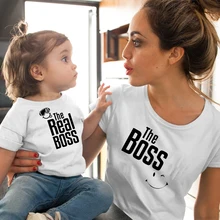 Boss/футболки в тон для мамы и дочки; одежда для мамы и меня; одинаковые комплекты для семьи; одежда для мамы, мамы, мамы и ребенка