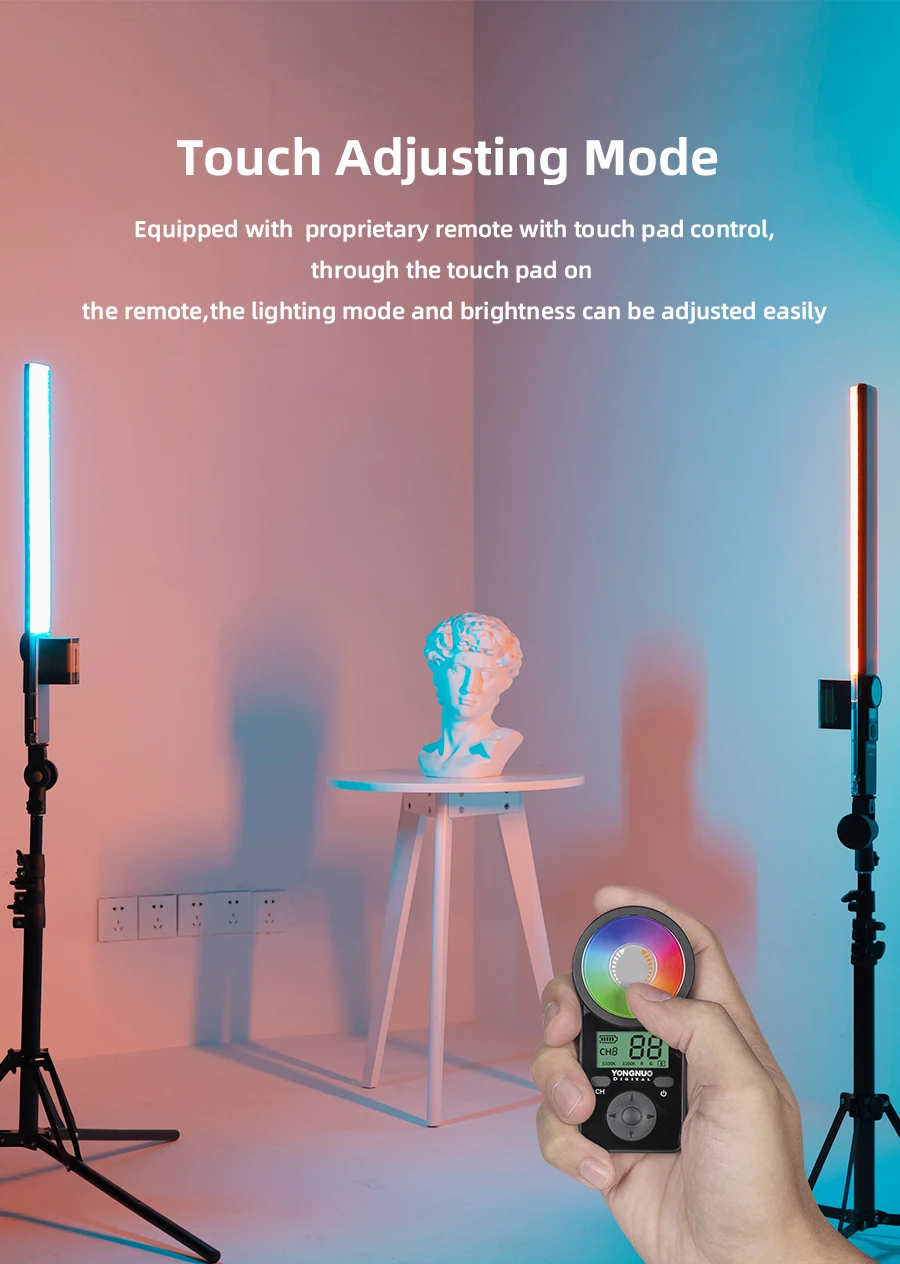 Hf0c4e6ca0de64e42a6b58d47adca2634d Yongnuo YN360 III YN360III Handheld 3200K-5500K RGB Colorful Ice Stick LED Video Light Touch Adjusting Controlled by Phone App