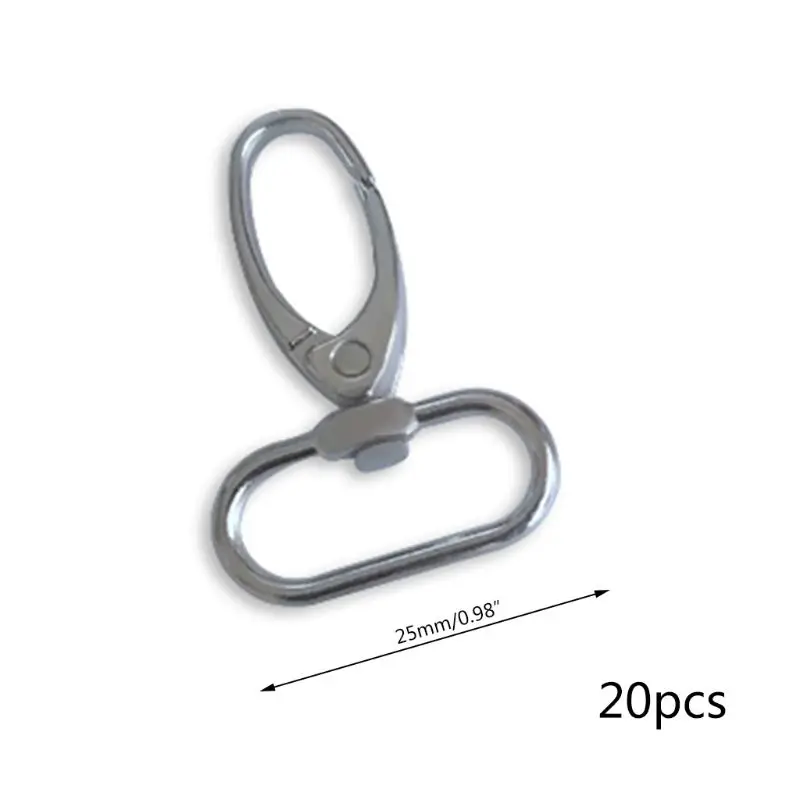 20pcs/pack D Shape Metal Key Chain Swivel Clasps Lanyard Snap Hook Zipper Pulls - Цвет: 2