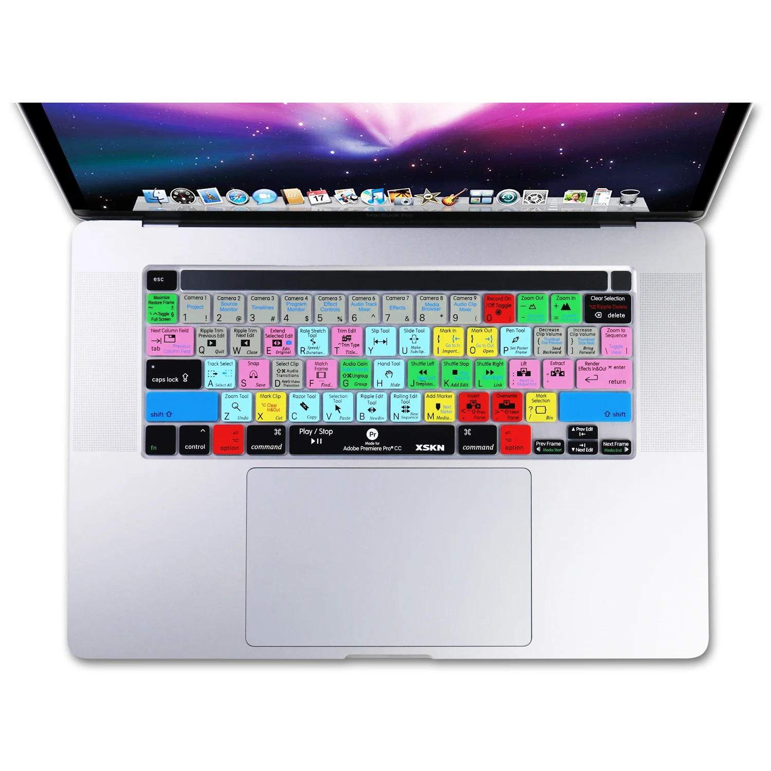 

XSKN Premiere Pro Shortcuts Keyboard Cover Skin for New MacBook Pro 16 inch A2141 with Touch Bar & Touch ID US Version