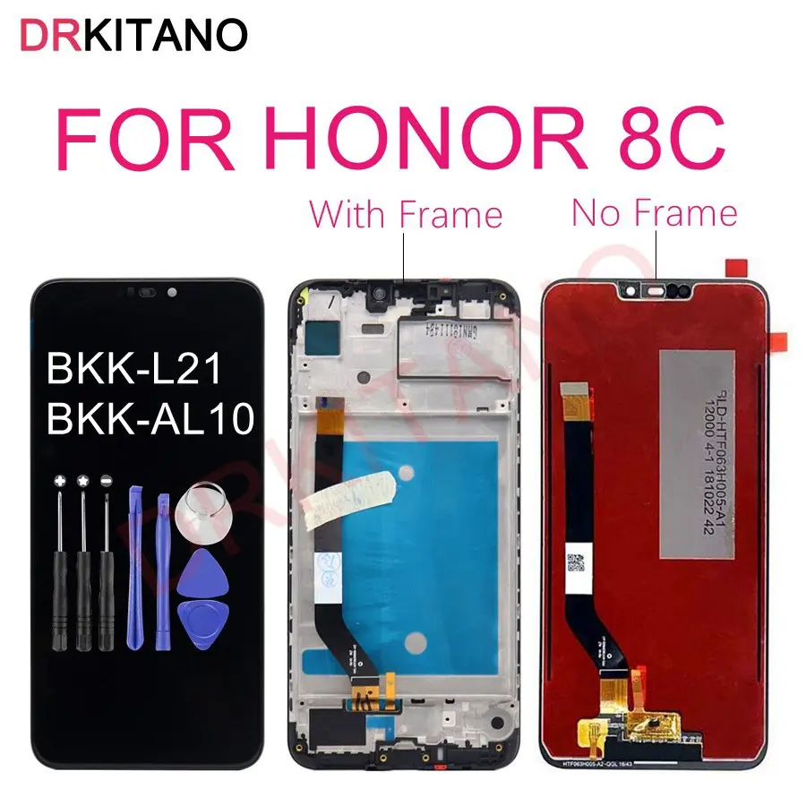 

For Honor 8C BKK-L21 LCD Display Touch Screen Digitizer Assembly For Huawei Honor Play 8C LCD Display With Frame Replacement