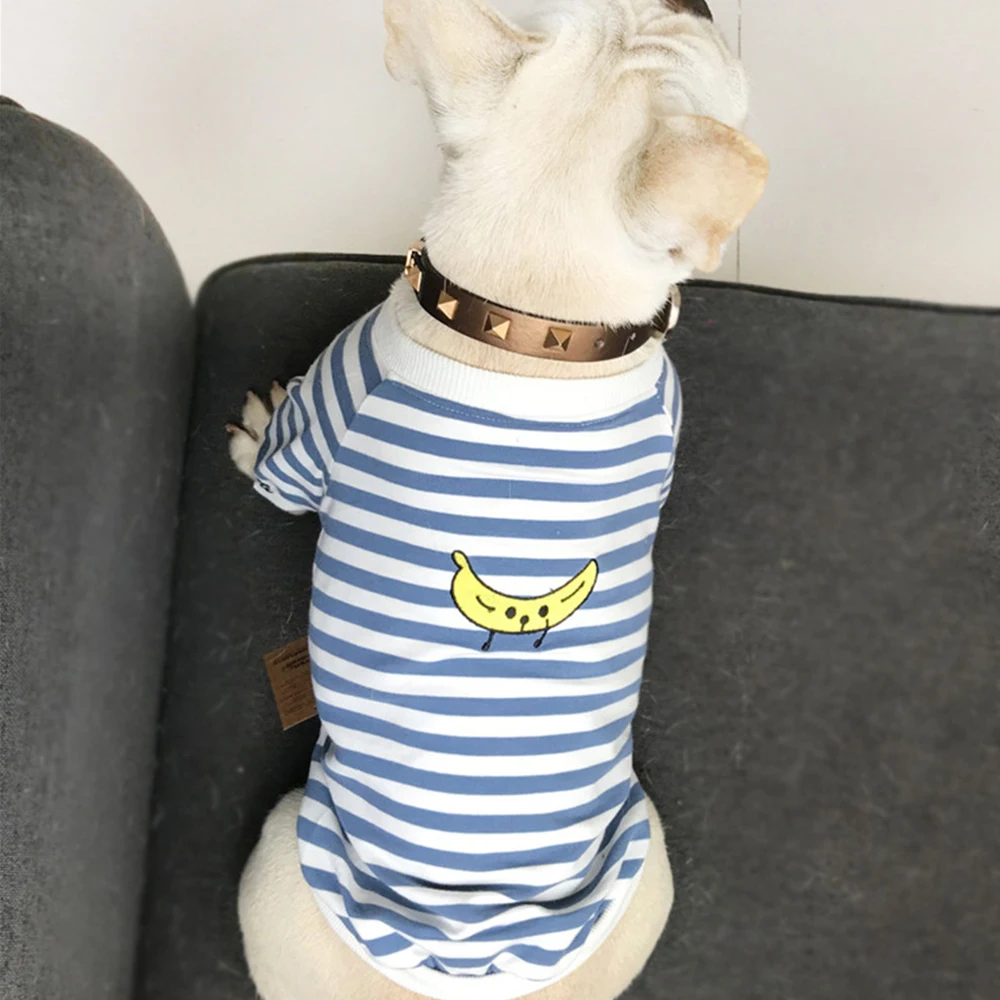 listra pet moletom banana bordado pequeno cão hoodies