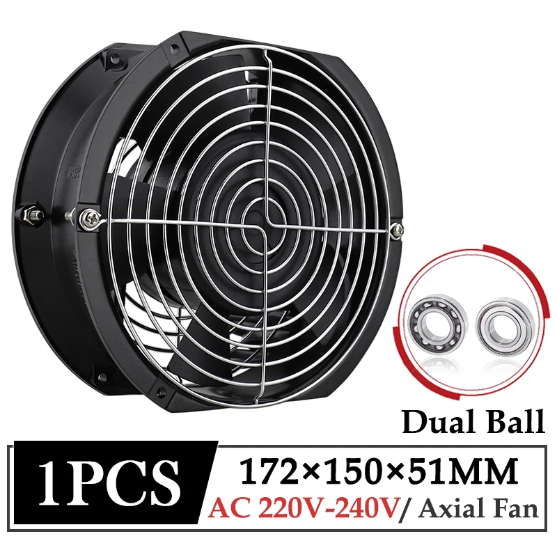 Gdestime-ac Industrial Gabinete Axial Ventilador de Refrigeração Grande Volume de ar Armazém Refrigerador 220v 170 mm 172x150x51 mm 17cm Ball 1pc