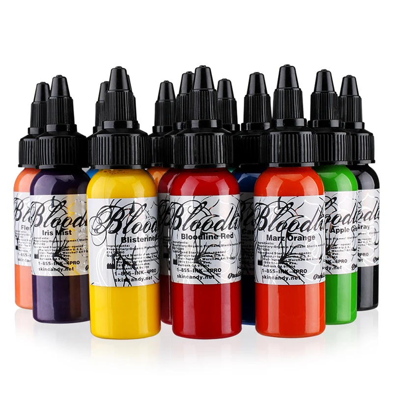 

14 Colors Professional Tattoo Ink 30ml / Bottle Of Art Painted Paint 1oz Body Beauty Kit permanent makeup pigments