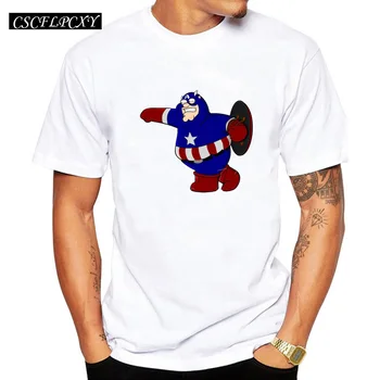 

Cartoon printed Men customized t-shirt Captain Griffin The Avengers fashion tops short sleeve casual hipster funny comics tee