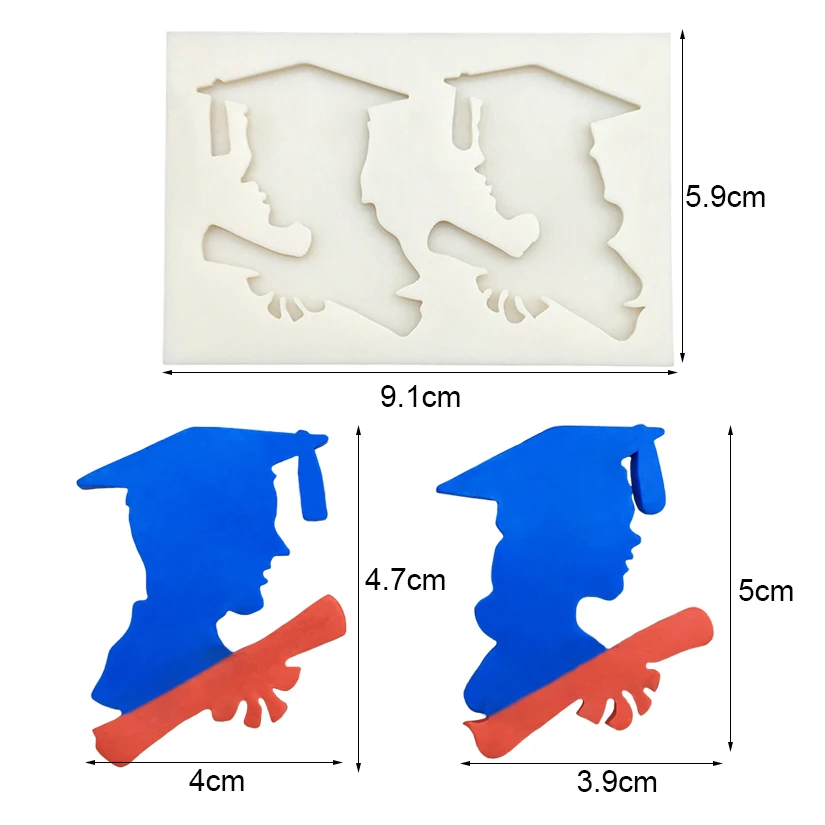 Dissertation Graduation Silicone Sugarcraft Mold Cookie Cupcake Chocolate Baking Mold Fondant Cake Decorating Tools - 5