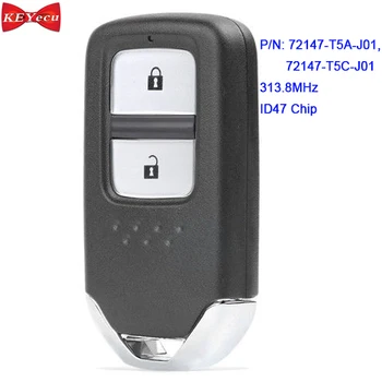 

KEYECU for Honda City Fit Jazz Shuttle Vezel Keyless Smart Remote Key Fob 313.8MHz ID47 Chip P/N: 72147-T5A-J01, 72147-T5C-J01