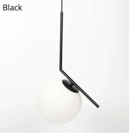 Black Современный Креативный подвесной светильник с стеклянным шаром norbic brief home deco для столовой, золотой E27 светодиодный подвесной светильник - Цвет корпуса: Black