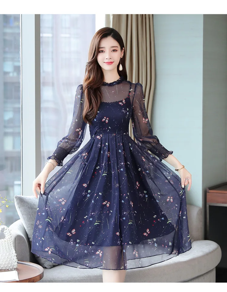 chiffon korean dress