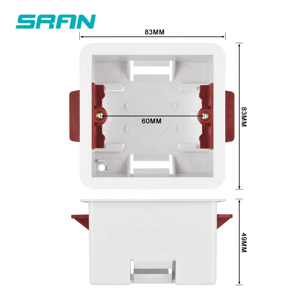 Switch box Wall socket box 1 Gang Dry Lining Box For Gypsum Board Drywall Plasterboad 46mm Depth Wall Switch BOX Wall Socket Cassette SRAN