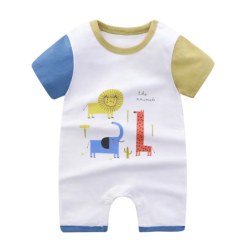 Summer New Style Short Sleeved Romper Baby Clothing Cotton Newborn Girls Jumpsuit Baby Pajama Boys Cartoon Bear Rompers Baby Bodysuits expensive Baby Rompers