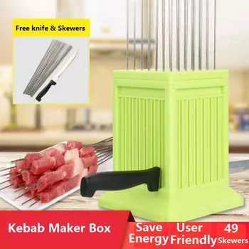 

2019 New Arrival BBQ 49 Holes Meat Skewer Kebab Maker Box Machine Beef Meat Maker Meat Kabobs Maker for BBQ