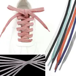 120Cm Reflective Shoelace Flat Personality Sports Shoelace Running Equipment Double-Sided Luminous Shoelace Night Reflectiv A4D9