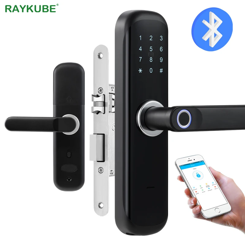 RAYKUBE TT Блокировка Bluetooth блокировка отпечатков пальцев Дверной замок M1 карта