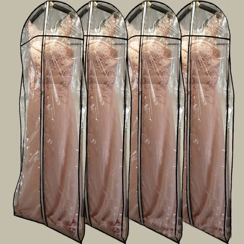 투명 여성 로브 웨딩 원피스 먼지 가방, 맞춤 제작 케이스, 옷 보관 가방, 방수 방진 커버, PVC 행잉 오거나이저