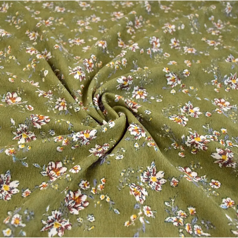 Half Meter Autumn Winter New Design Little Flower Print Cotton Corduroy Fabric For Shirt Coat Face Shoe Surface T1498 Half Meter Autumn Winter New Design Little Flower Print Cotton Corduroy Fabric For Shirt Coat Face Shoe Surface T1498