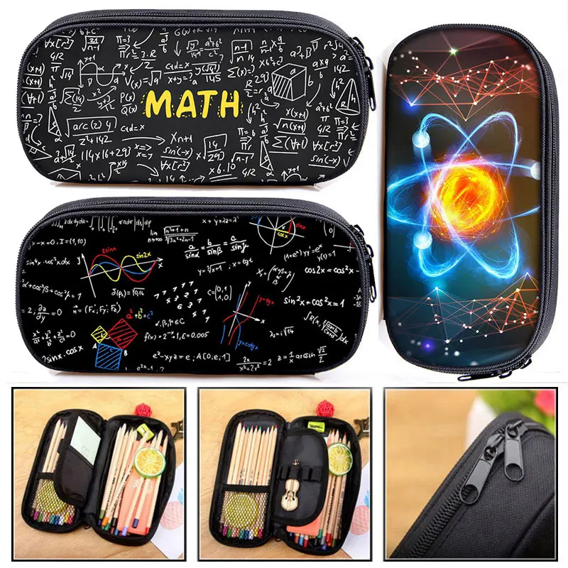 

Geometry Mathematical Olympiad Cosmetic Bag Women Pencil Case Teenagers Science Experiment Kids School Supplies Pen Bags